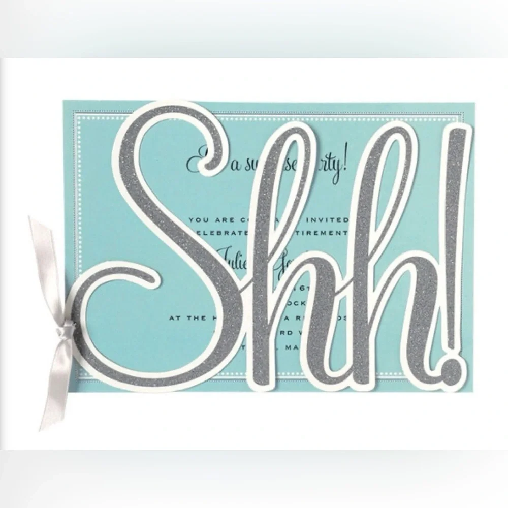 Anna Griffin Lot of 3 Packs-Shh! Glitter Accent Teal Party Invitations 30 total
